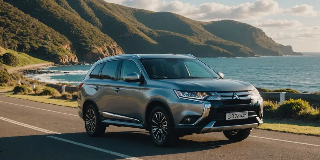 Mitsubishi Outlander on a scenic coastal road in Australia