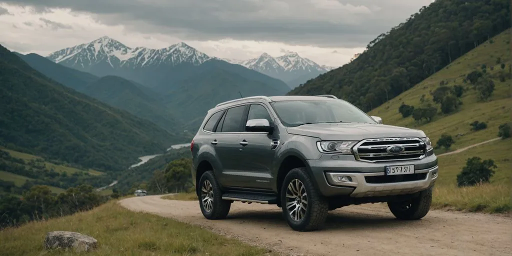 Ford Everest SUV on a scenic mountain road
