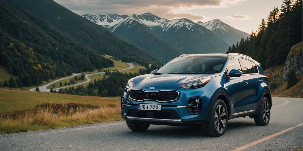 2024 Kia Sportage on a scenic mountain road