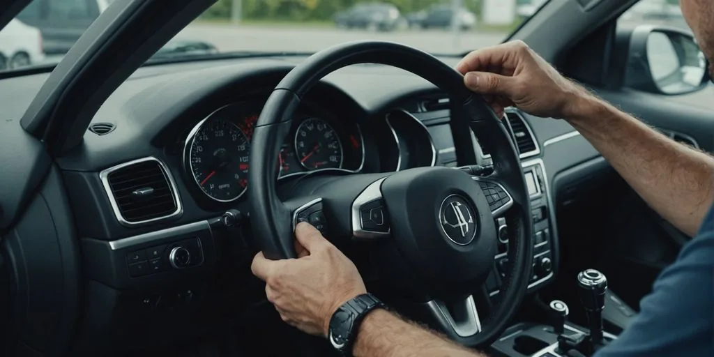 Mechanic checking car dashboard for odometer rollback